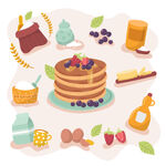可爱烹饪蛋糕原料插画