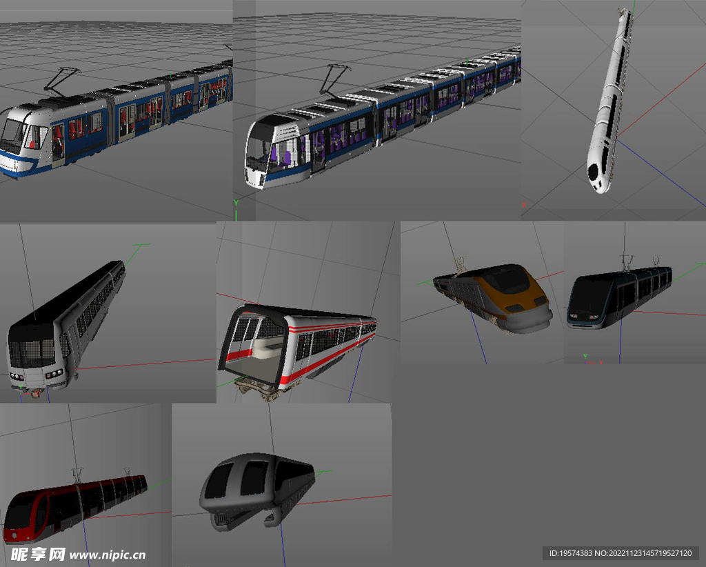 C4D模型高铁 火车 动车