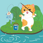 小猫钓鱼