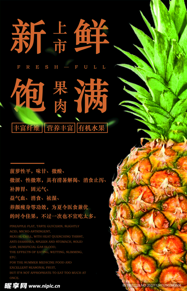 菠萝 水果 海报