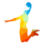 篮球运动员彩色剪影