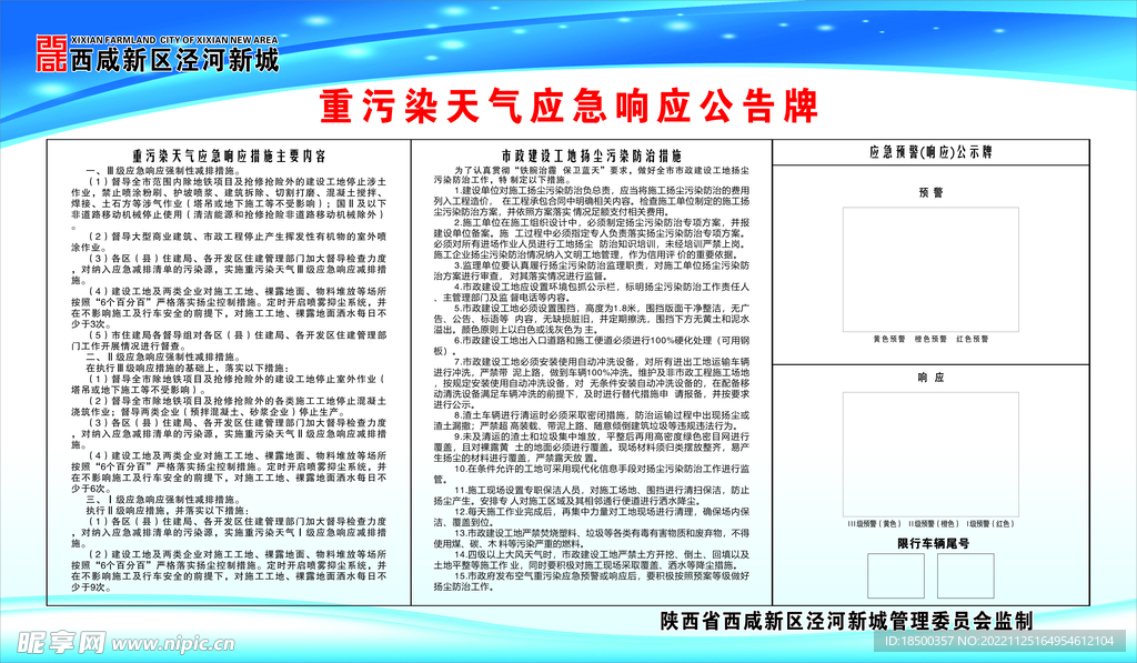 重污染天气公示牌