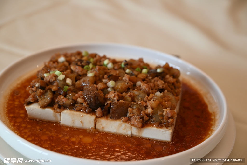 餐饮海参蒸豆腐拍摄图