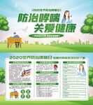 绿色小清新世界哮喘日公益展板