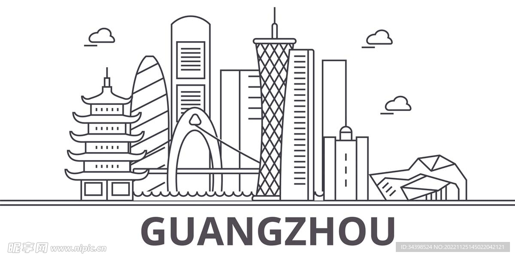  广州建筑线条