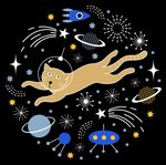 卡通猫宇航员宇宙外太空矢量图