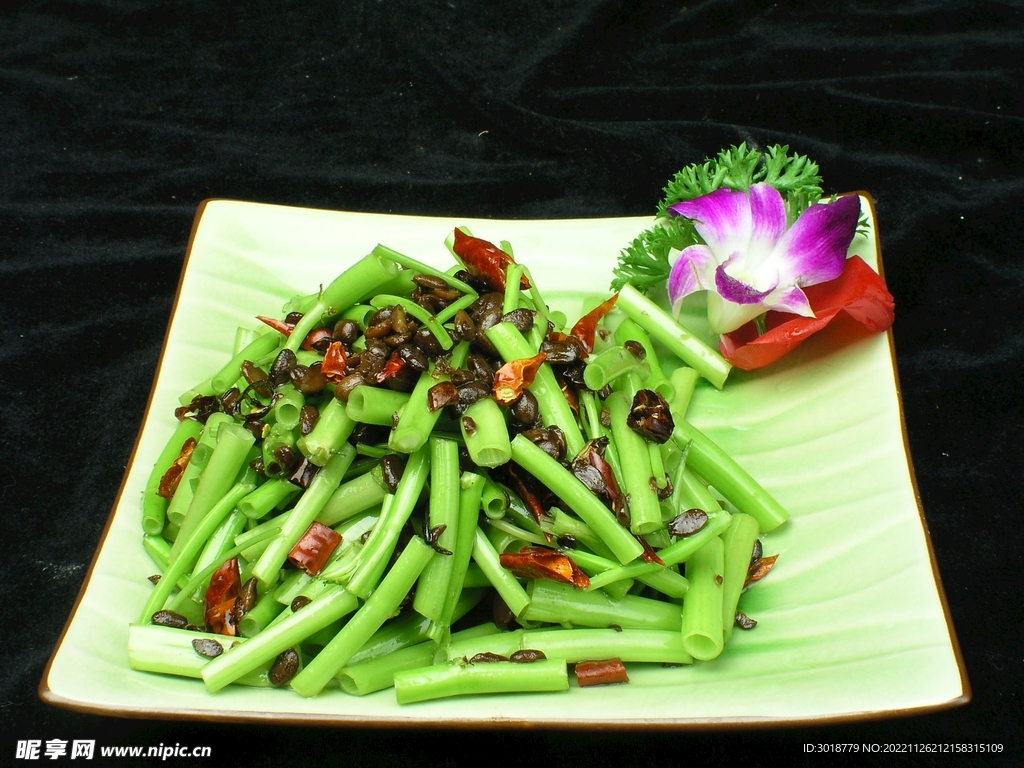 豆豉空心菜梗