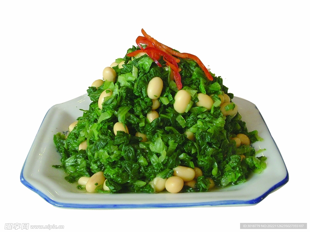 小白菜拌黄豆