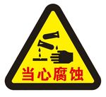 矢量当心腐蚀三角牌