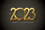 2023金色金属字体设计