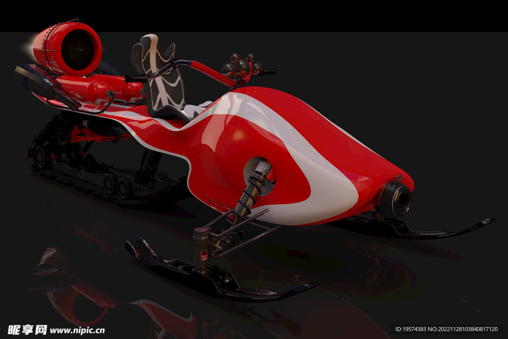 C4D模型  滑雪摩托车