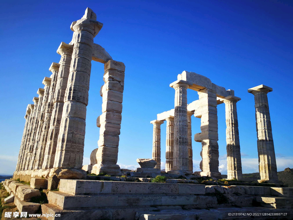 希腊神庙遗址摄影图