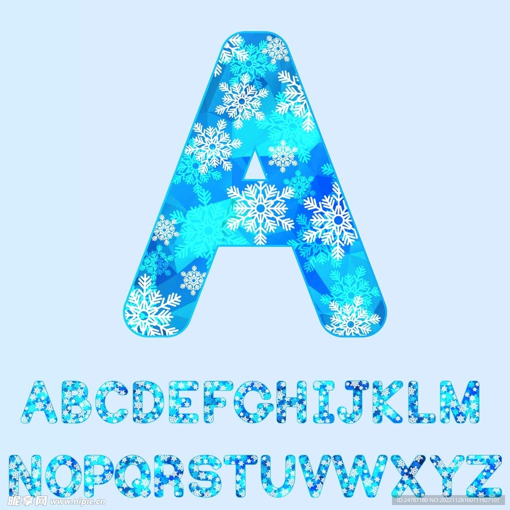 雪花圣诞字母