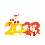 国潮兔子新年数字