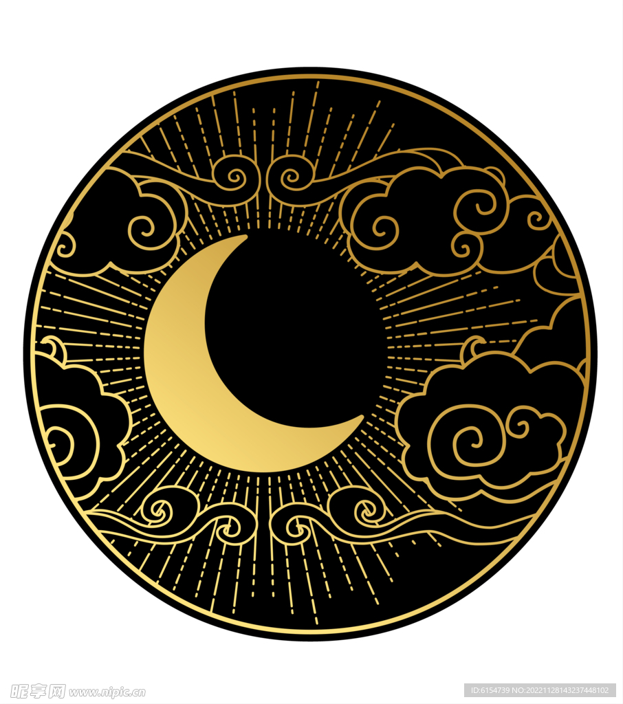 金色国风花纹