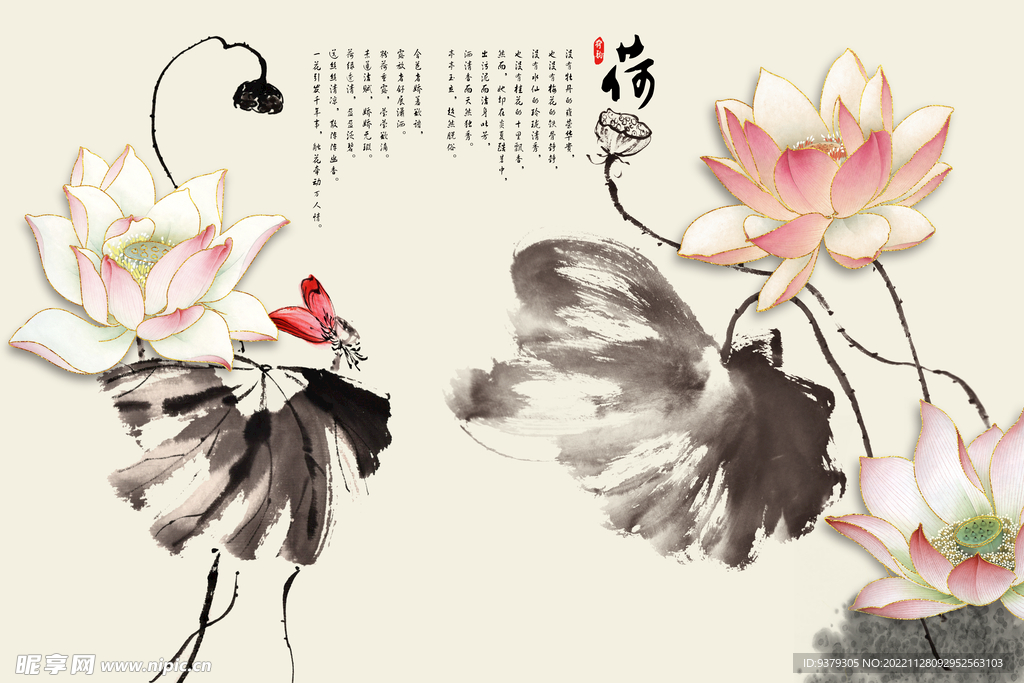 荷花背景墙