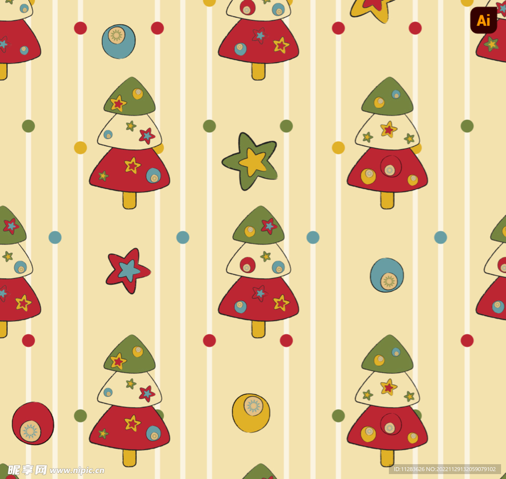 卡通圣诞树背景