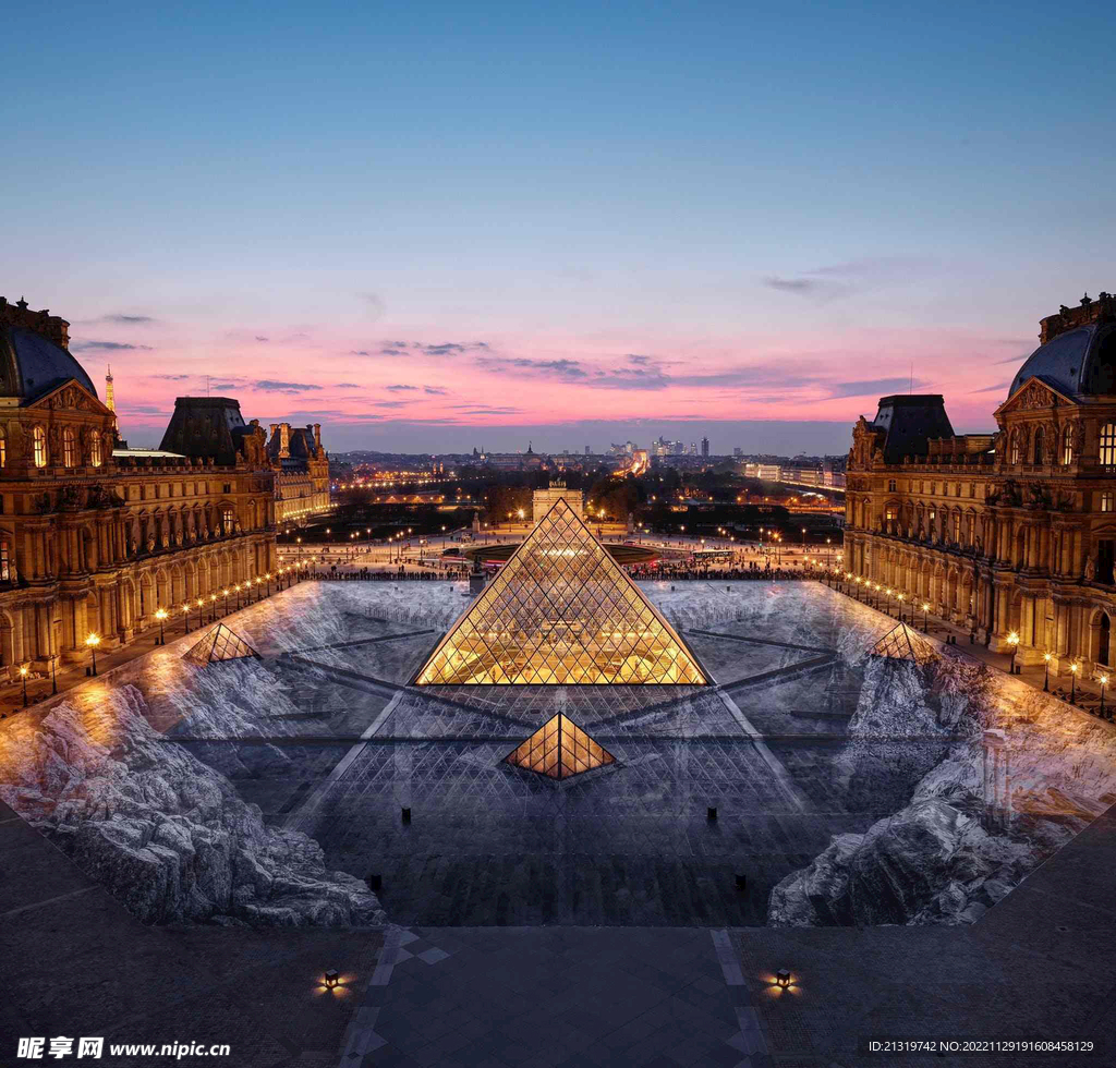 卢浮宫建筑夜景