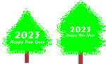 圣诞树卷圈花边2023新年快乐