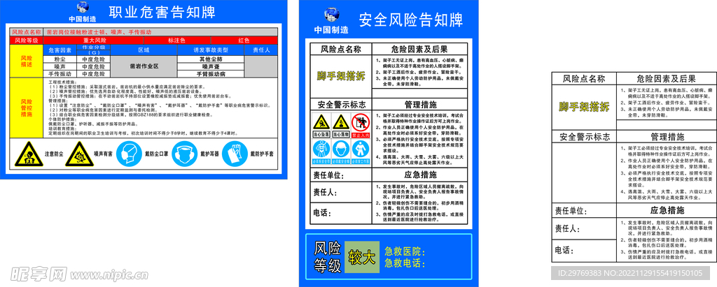 职业危害和安全告知牌