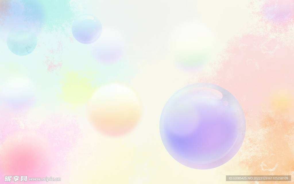 球形玻璃体水彩渲染背景图