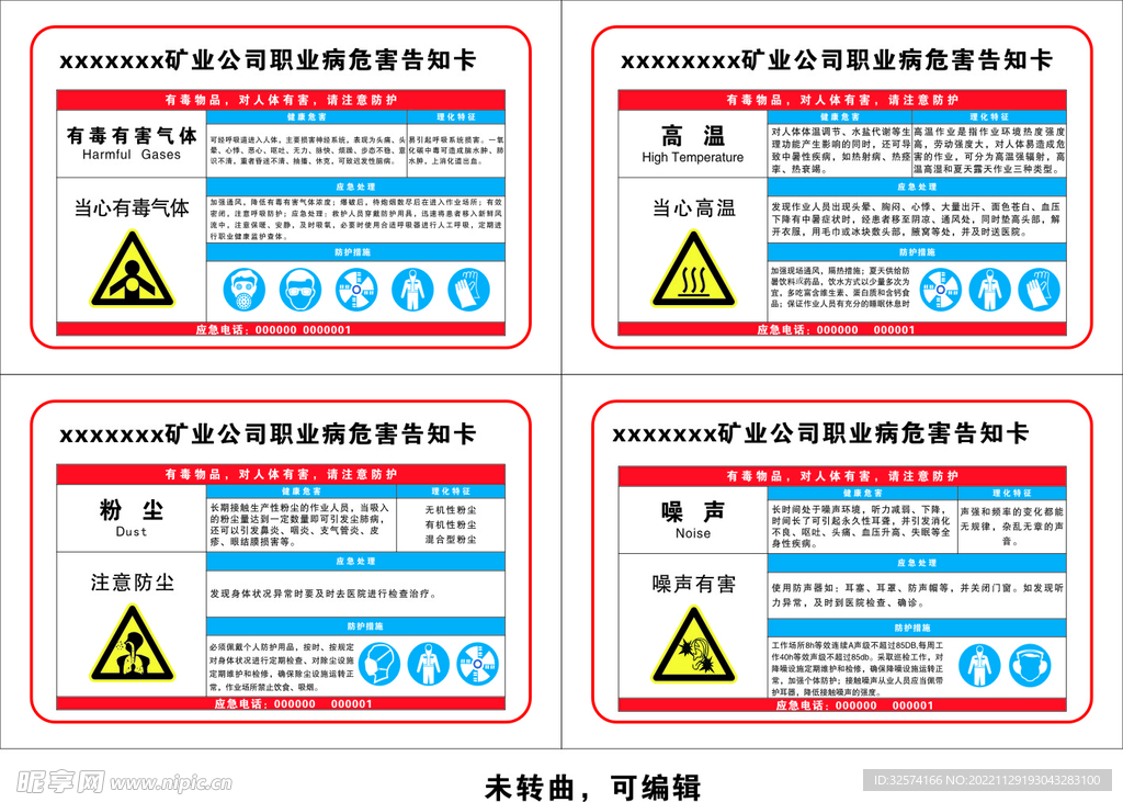 煤矿职业病危害告知牌设计图