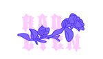 紫色潮流玫瑰字母