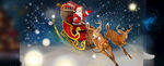 圣诞老人驯鹿雪橇海报