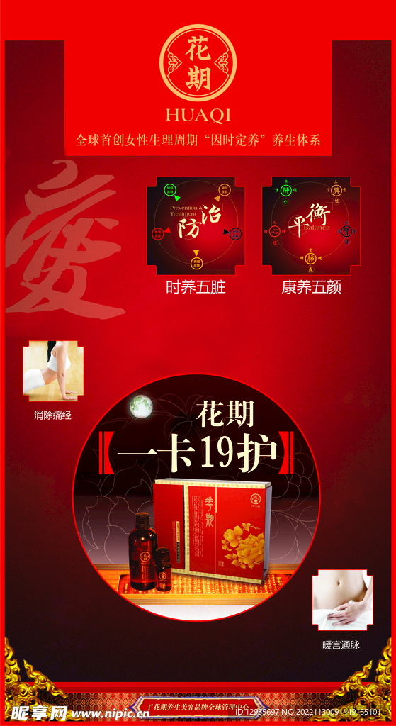 花旗护理养护海报展板