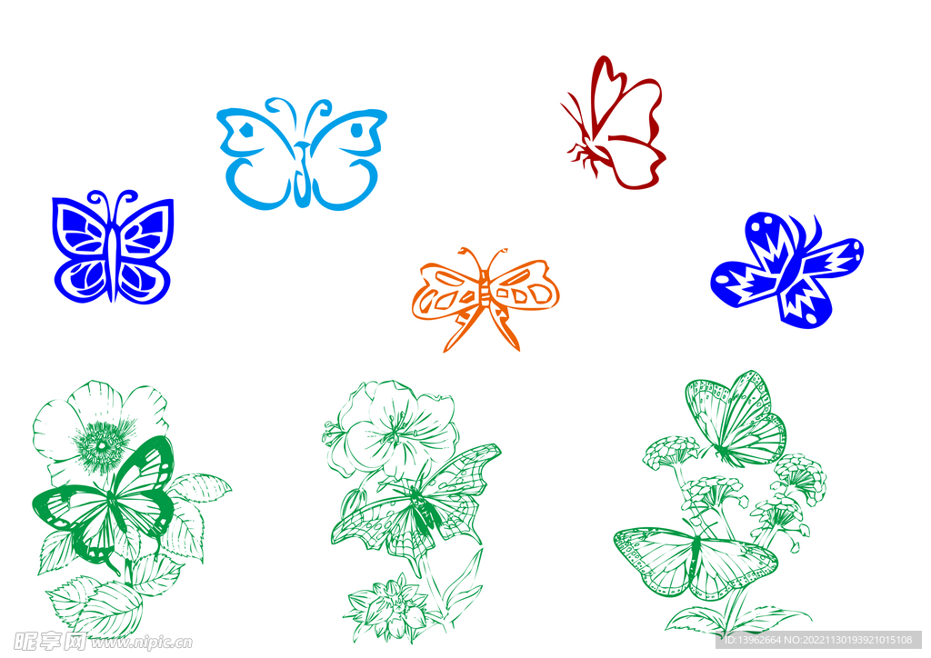 小花蝴蝶图标形状
