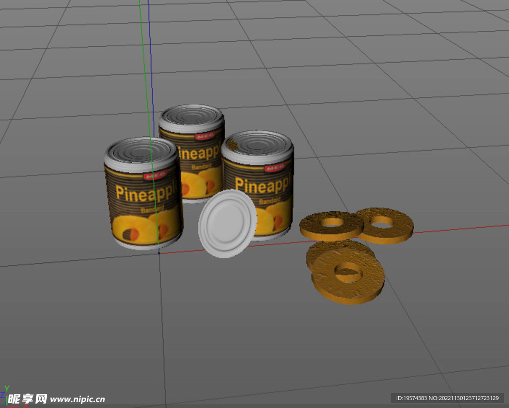C4D模型 罐头 