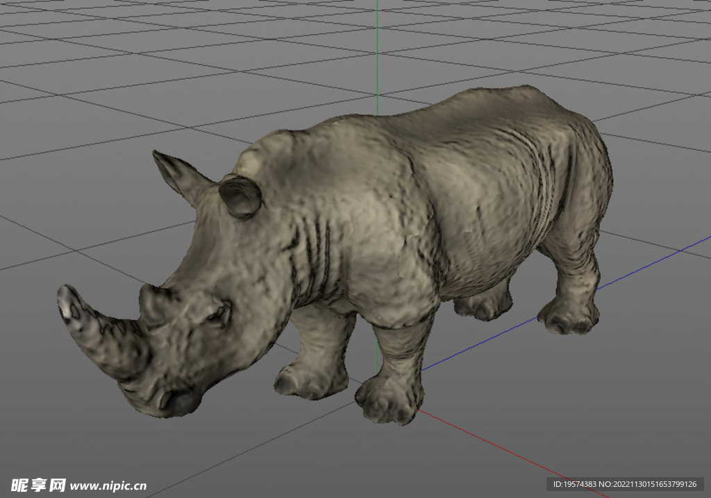 C4D模型犀牛
