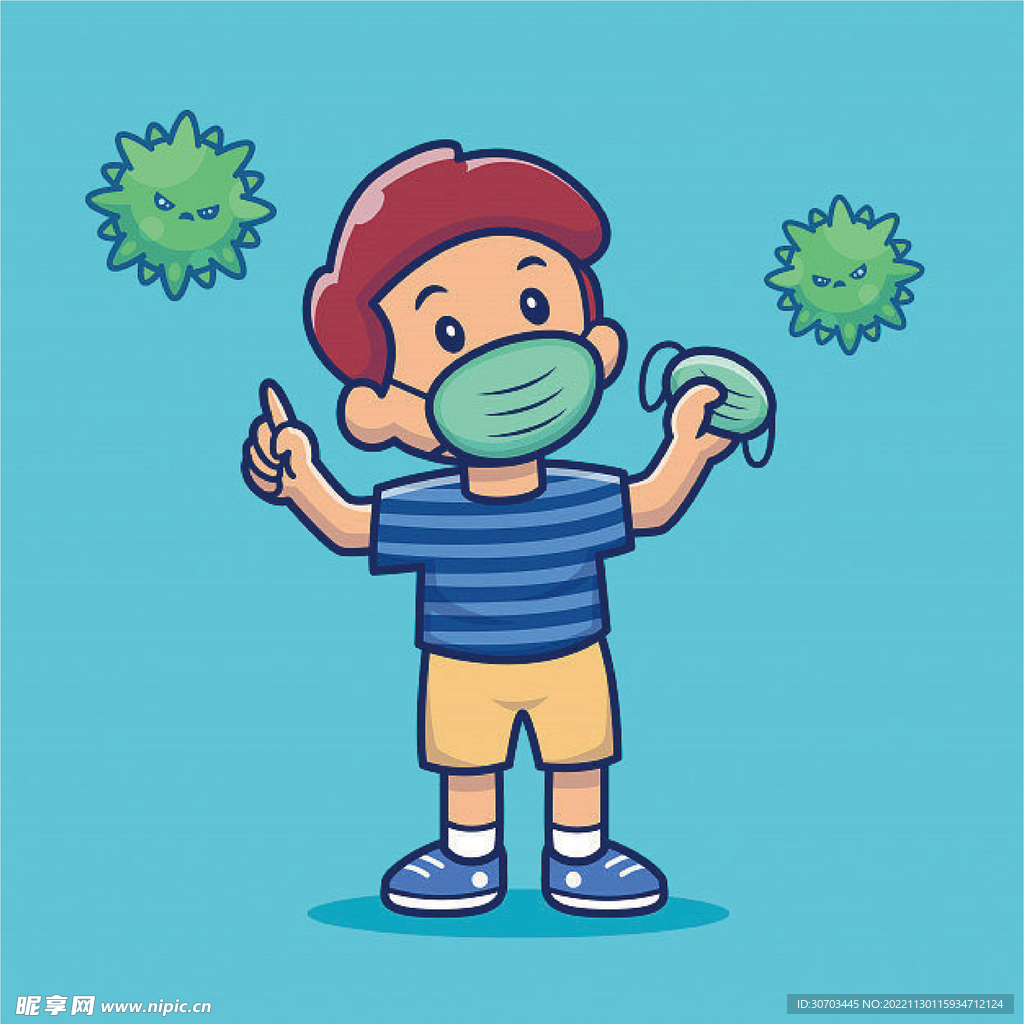 戴着口罩的男孩