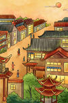 新春习俗插画图片
