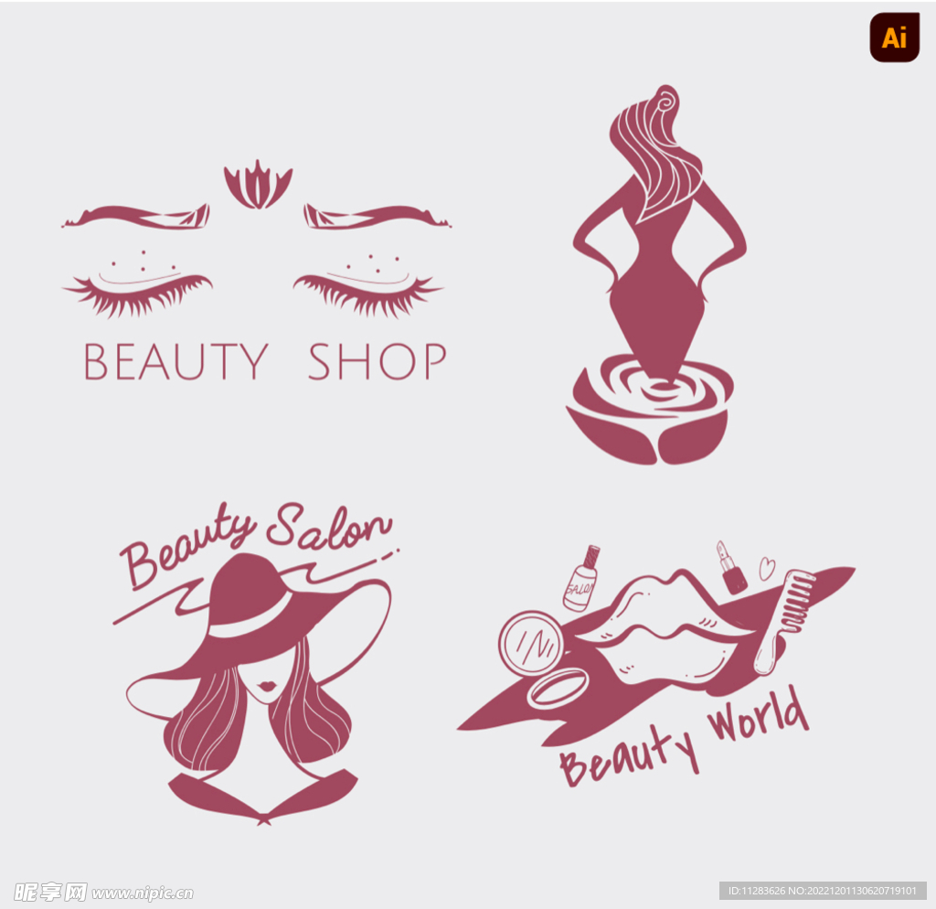 美妆时尚logo图片素材免费下载 - 觅知网
