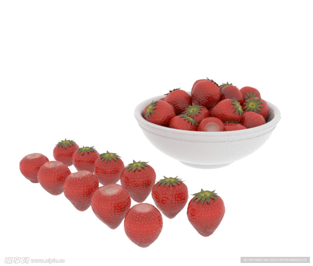 C4D模型草莓