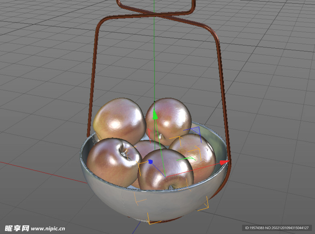 C4D模型苹果