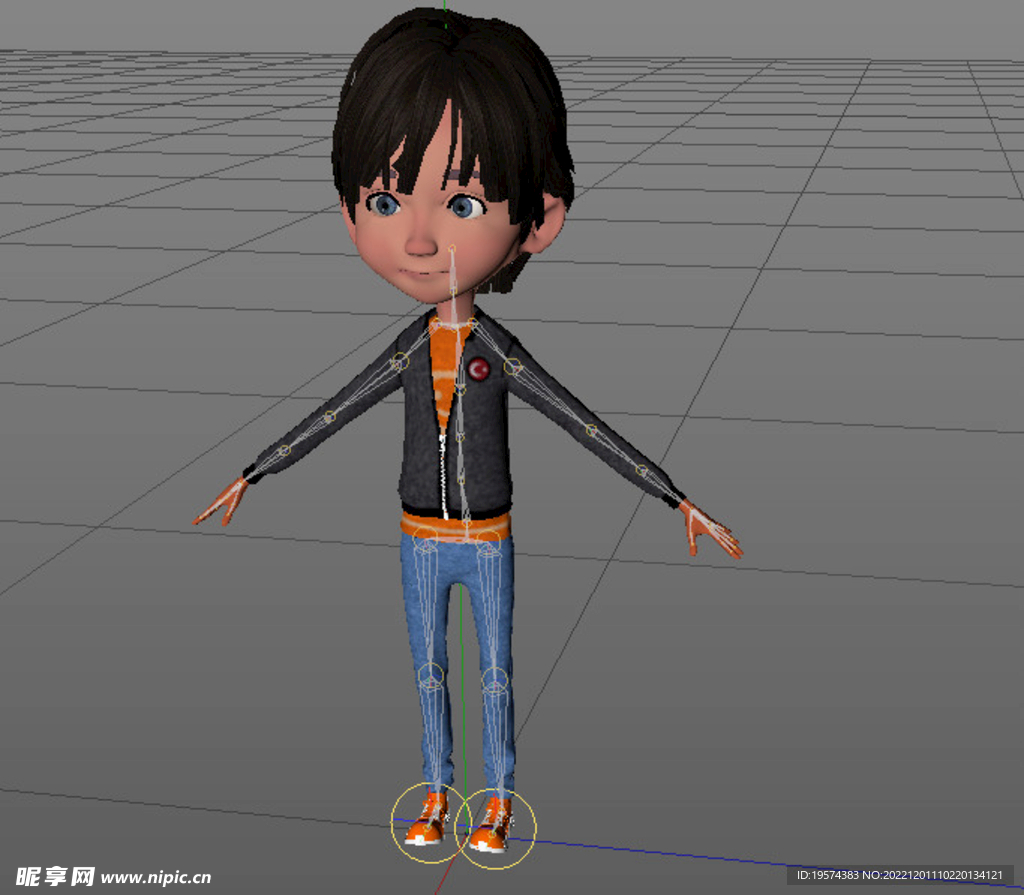  C4D模型  男孩  