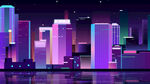 霓虹城市剪影城市建筑 