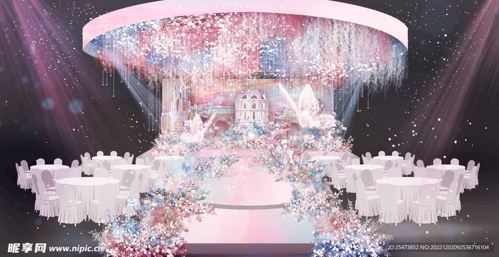 梦幻城堡粉蓝色效果图