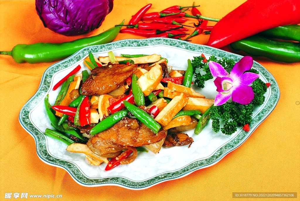 杭椒香干炒咸肉