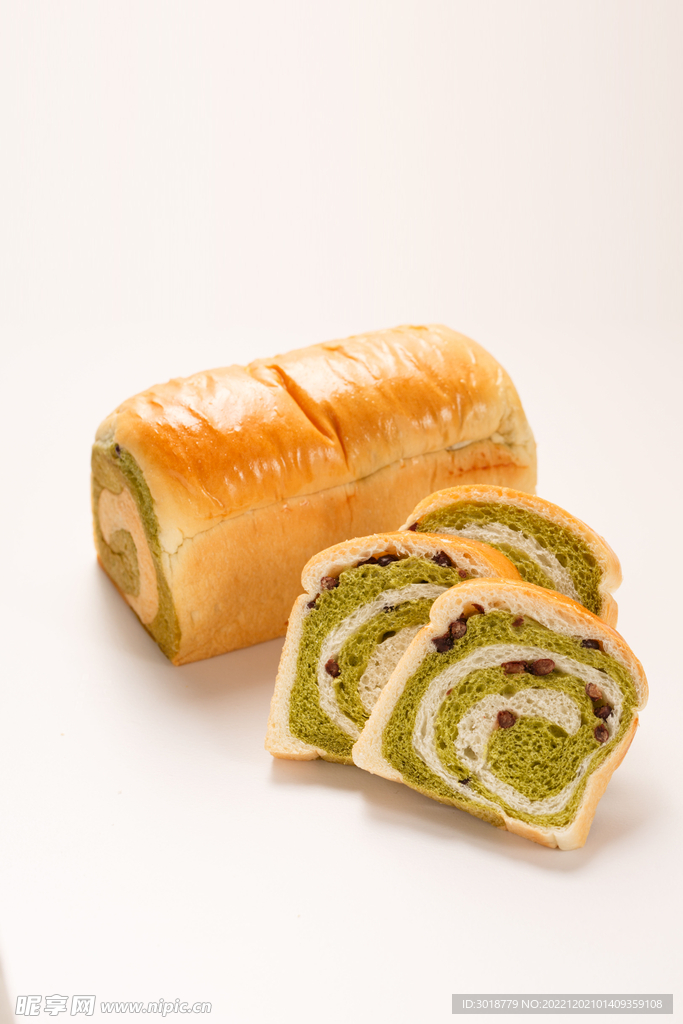 抹茶红豆吐司