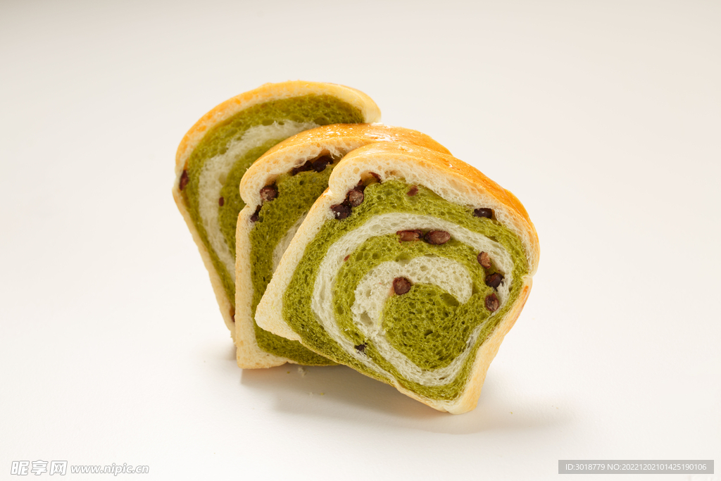抹茶红豆吐司 