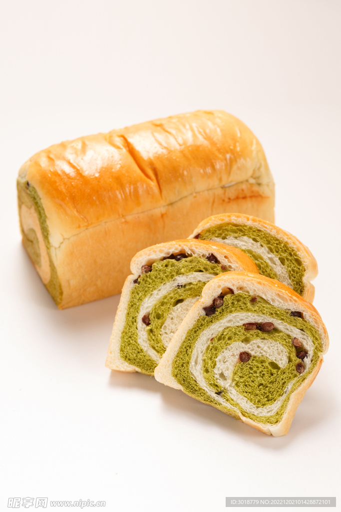 抹茶红豆吐司 