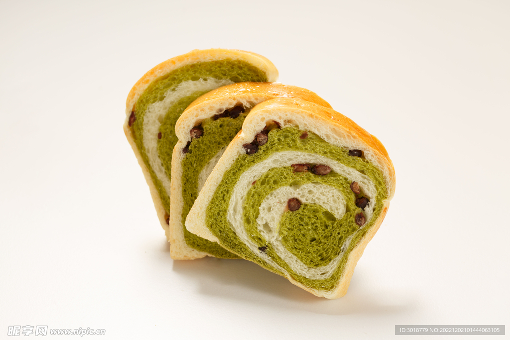 抹茶红豆吐司 
