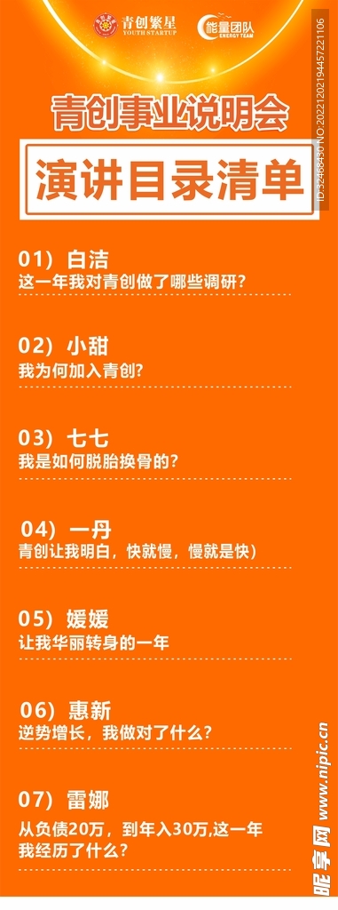 演讲目录清单