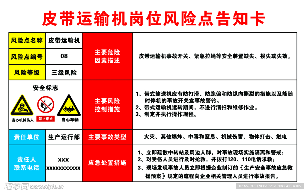 岗位风险点告知卡