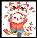 喜庆兔舞狮子