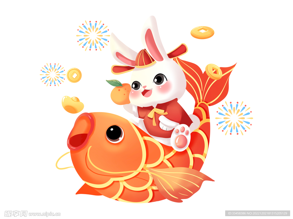 新年兔子金元宝