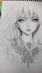 手绘素描美女